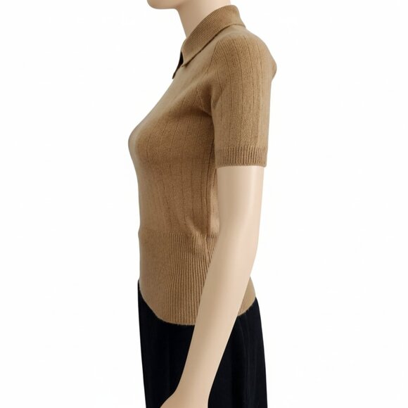 Vintage Jaeger Cashmere Pullover Sweater Collared Beige Scotland Womens Size 34 - Picture 3 of 5